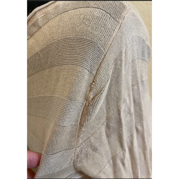 Loft 3/4 Sleeve Semi Sheer Striped Top - Sz L - Picture 11 of 11